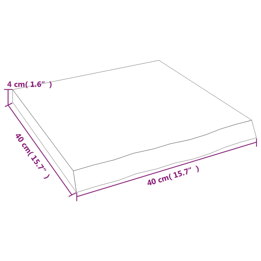 Piano Bagno Marrone 40x40x(2-4) cm Legno Massello Trattato 3156093