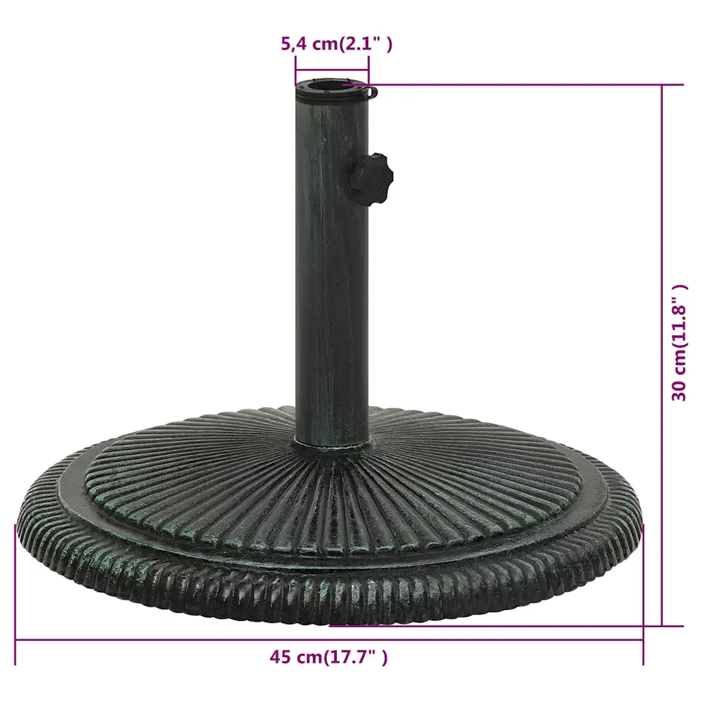 Base per Ombrellone-Supporto per ombrellone Verde 45x45x30 cm in Ghisa