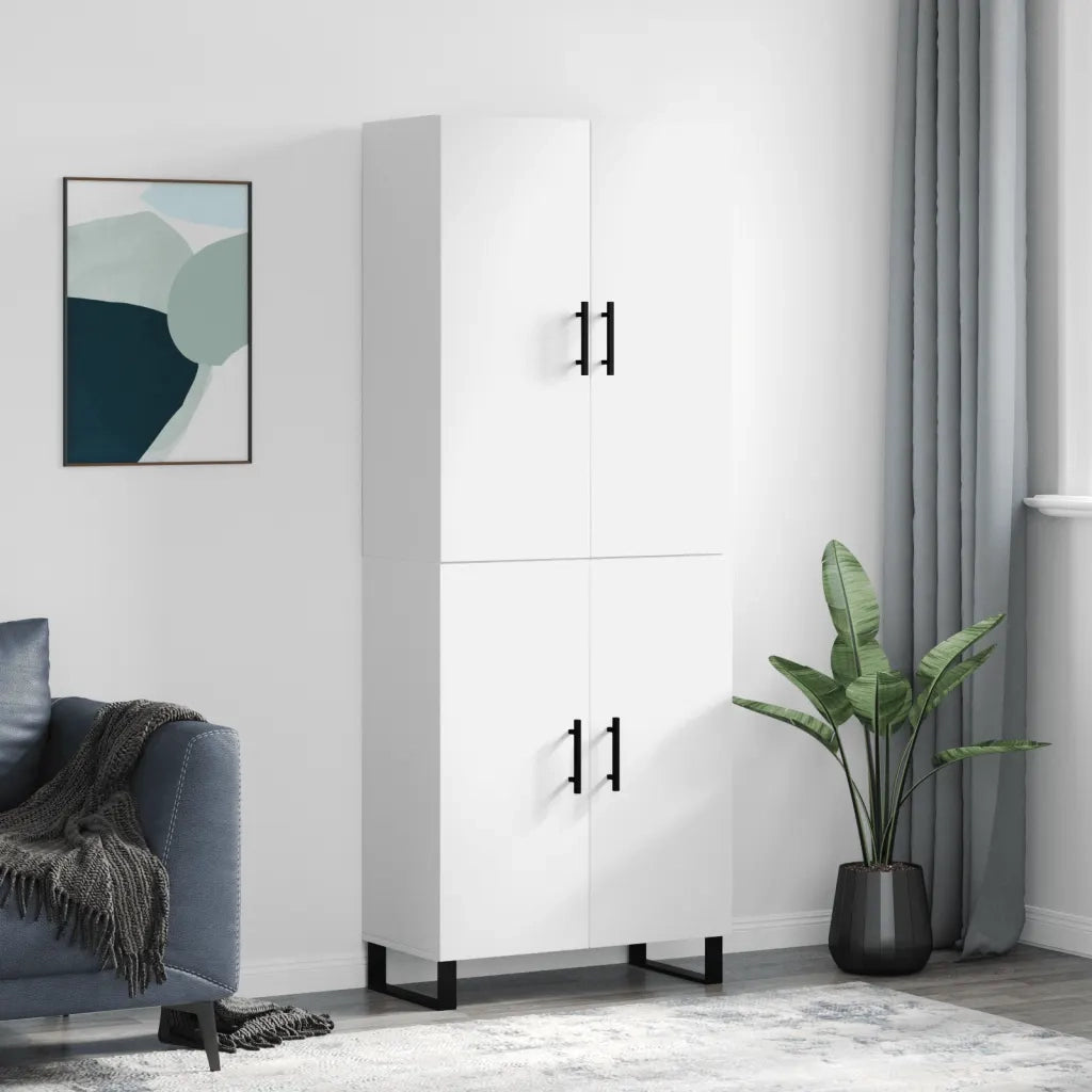 Credenza | Madia | Buffet da pranzo | Armadio da pranzo Bianca 69,5x34x180 cm in Legno Multistrato