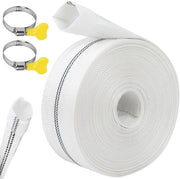 Slang industriale 1 1/2 pollici, piano, 10 m, 2 clip, 38 mm, per irrigazione giardino, costruzione robusta a maglia