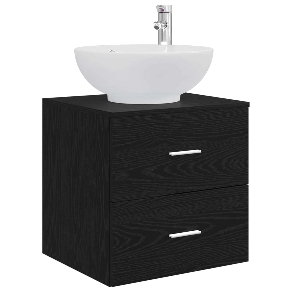 Set di mobili per il bagno 4 pcs Rovere Nero 3406984