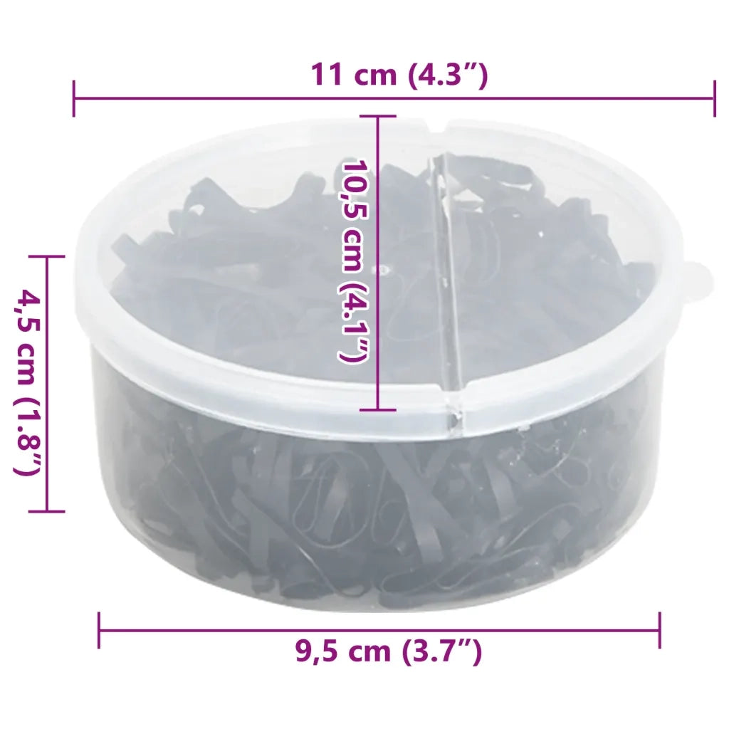 Elastici per Trecce Cavallo 500 pz Neri in Silicone