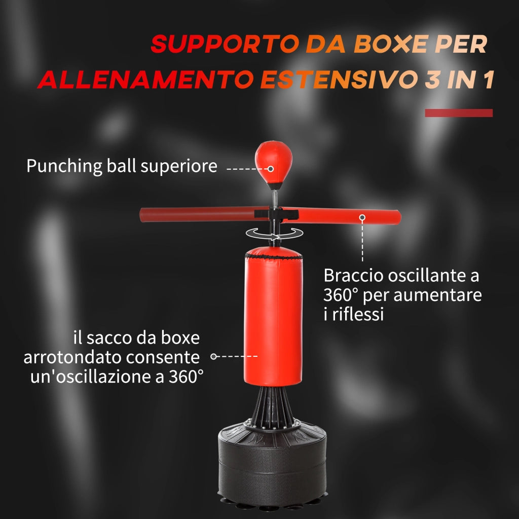 Sacco da Boxe ¨C zephmum ¨C Regolabile, Rosso e Nero, 88x48x155-205 cm
