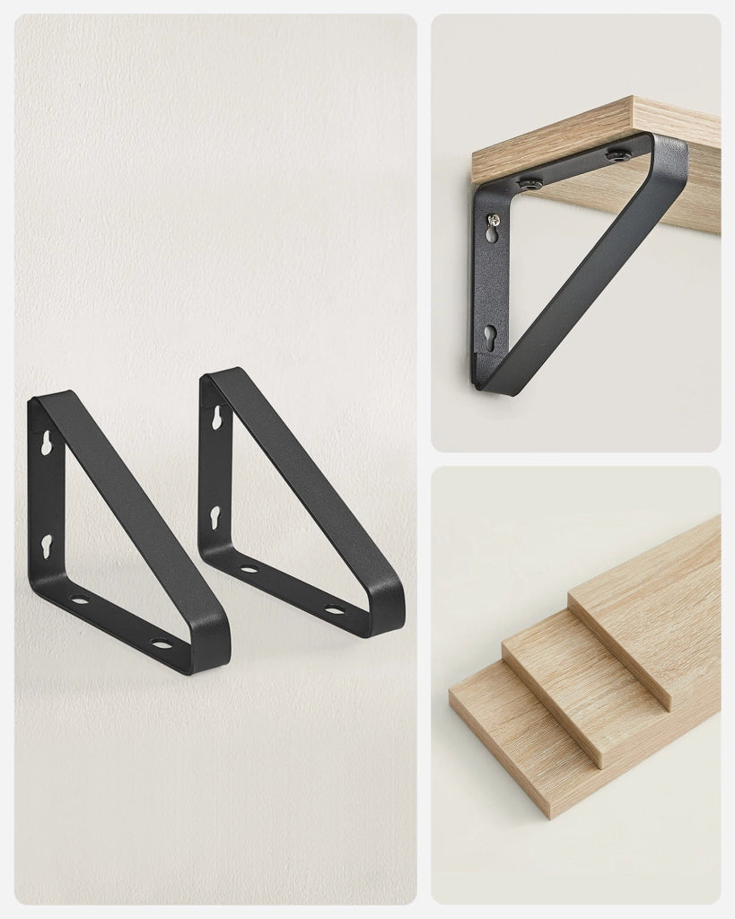 Set di 3 mensole da parete Valora - Rovere Sonoma con cornice nera