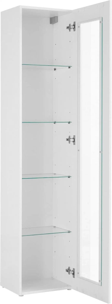 Mobile Vetrina MARUSKA L 40 x H 180 x P 30 cm bianco lucido