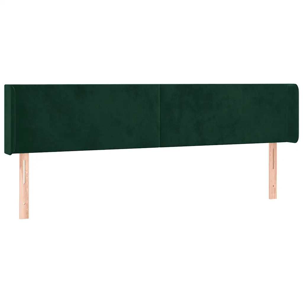 Testiera | Testata ad Orecchio Verde Scuro 183x16x78/88 cm in Velluto