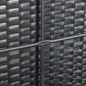 Baule Cassapanca da Giardino 95x60x58 cm in Rattan e Acciaio Nero