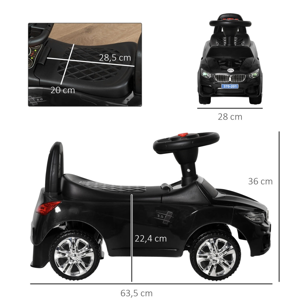 Portagiochi Veicolo Bambini con Cassetto e Luci ¨C zephmum ¨C 63,5x28x36 cm Nero
