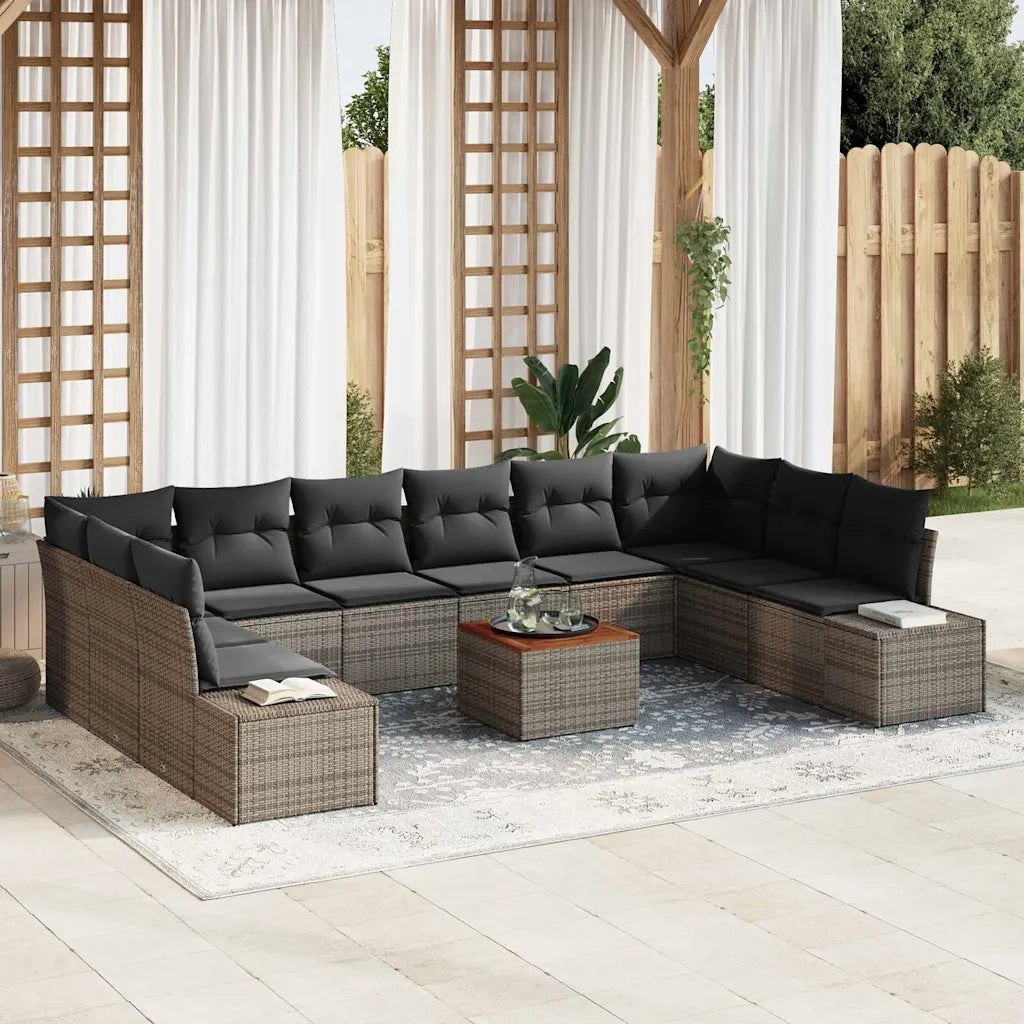 Set Divano da Giardino 11 pcs Grigio