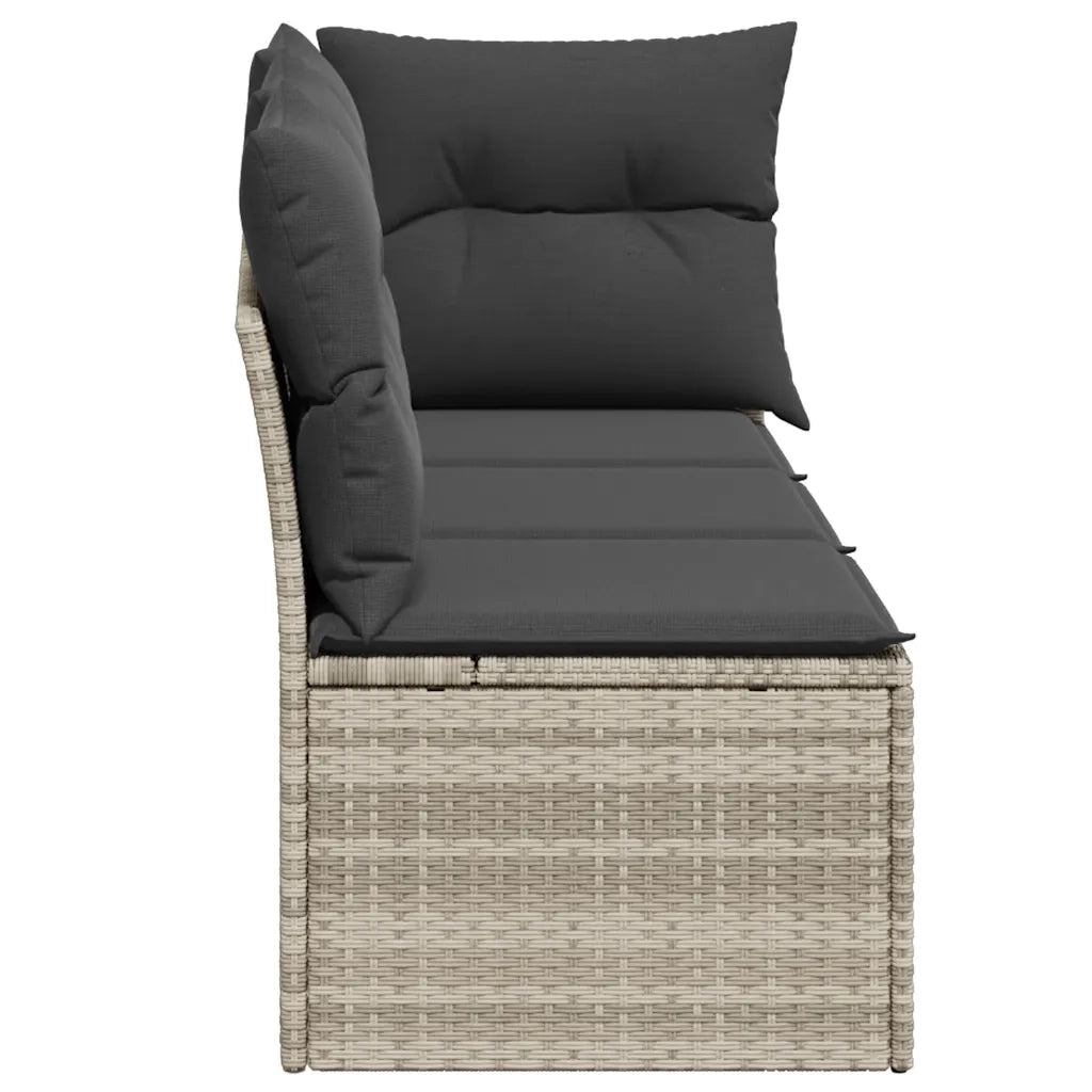 vidaXL Divano da Giardino con Cuscini 3 Posti Grigio Chiaro Polyrattan