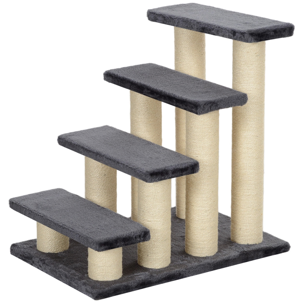 Scala per Animali Domestici 4 Gradini ¨C Minimal ¨C Grigio 59 cm