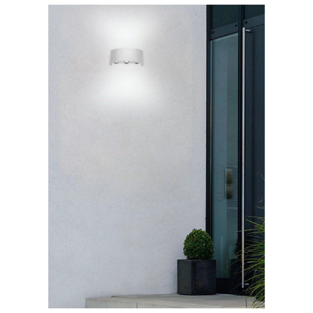 Trade Shop - Applique Esterno Led 16 Watt Crown Ip65 Up & Down Bianco Luce Es64 - -bianco Freddo      -