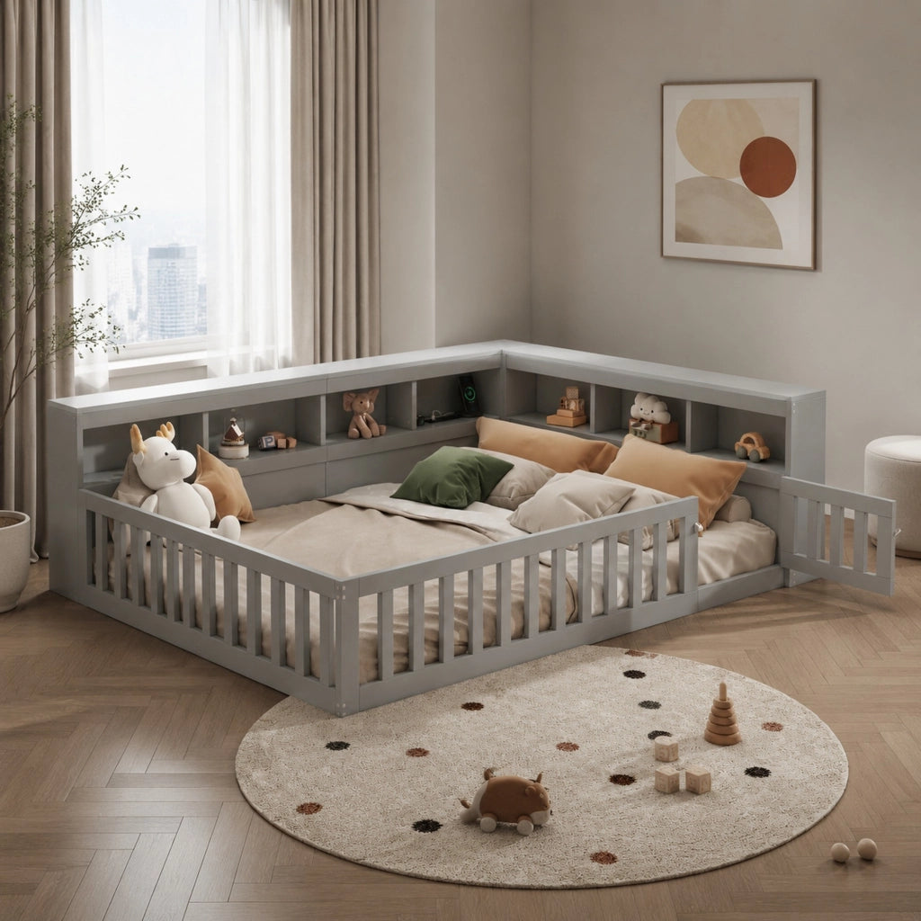 LETTO DA GIORNO 140x200 cm Grigio in truciolare e MDF con stivaggio laterale
