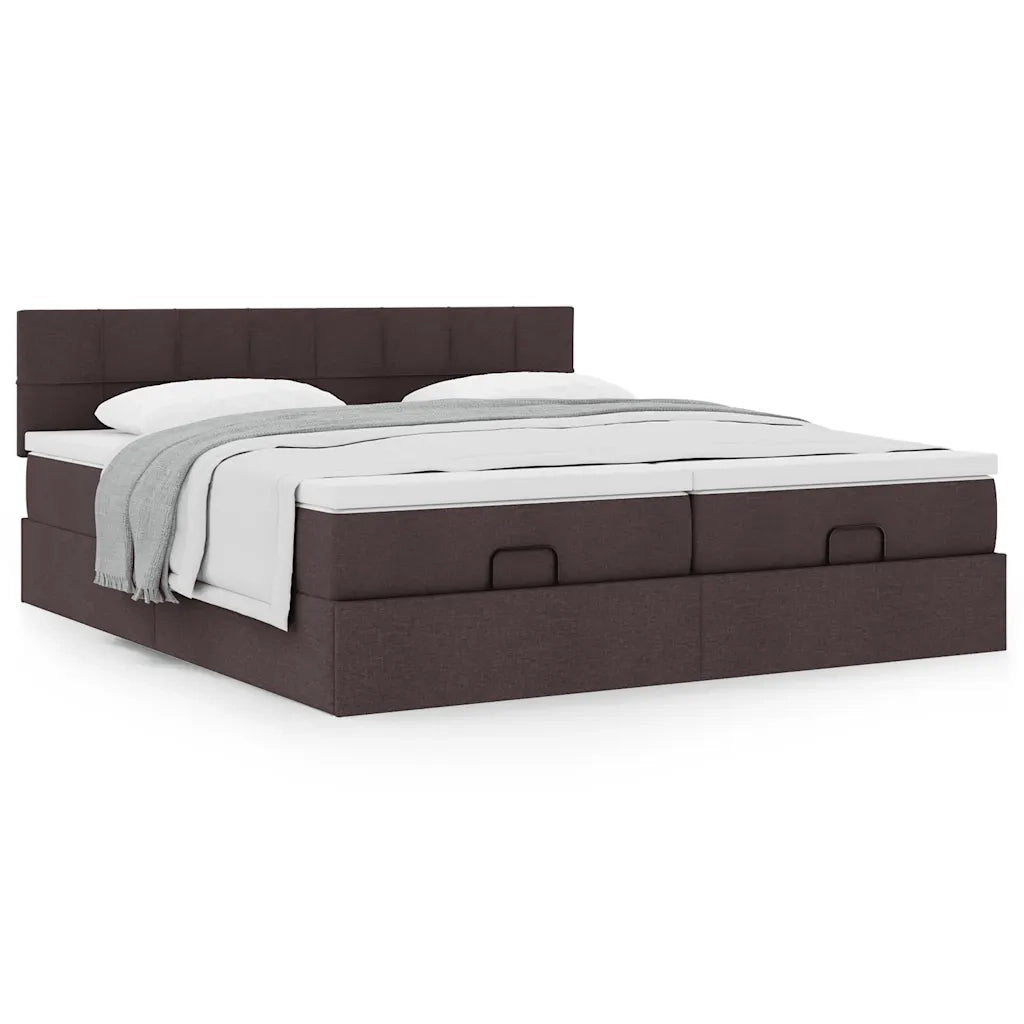 Struttura Letto Pouf con Materassi 200x200 cm in Tessuto 3312004