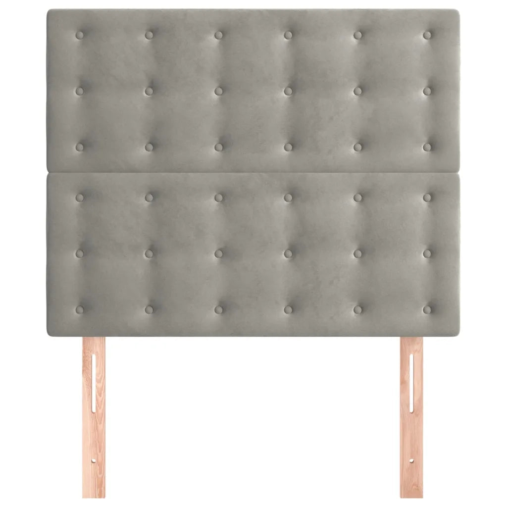 Testiera-Testata Decorativa Grigio Chiaro 100x5x118/128 cm Velluto 715607