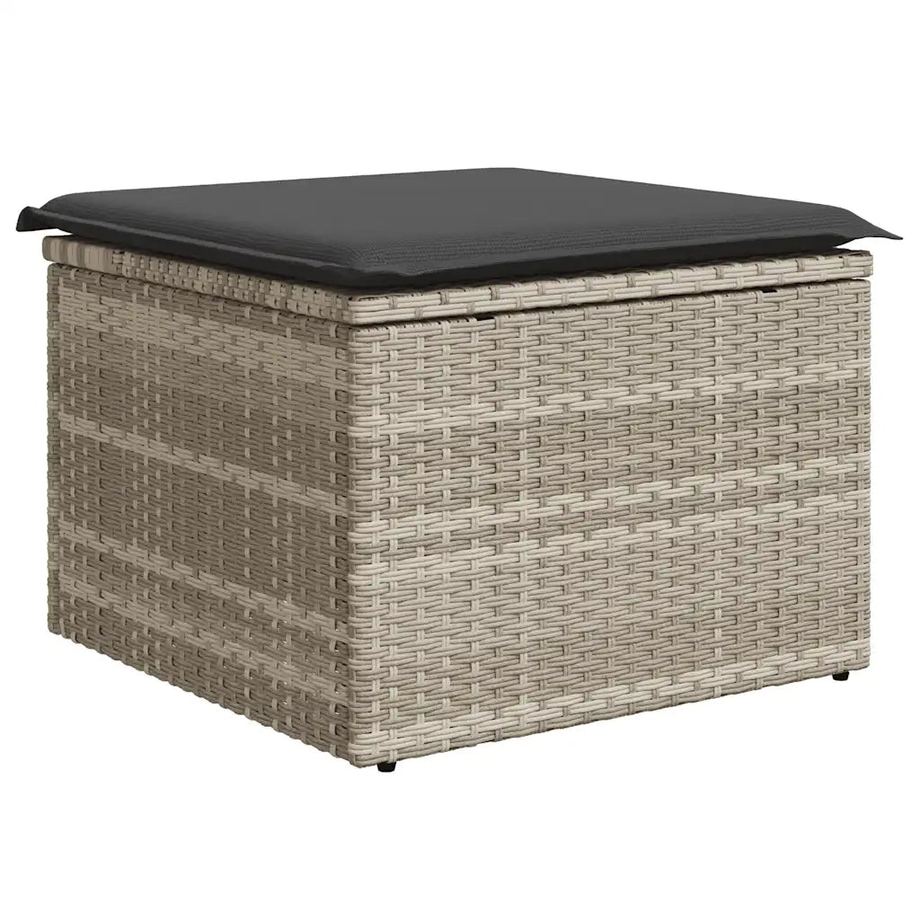 Set Divano da Giardino 9pz con Cuscini Grigio Chiaro Polyrattan 3326533