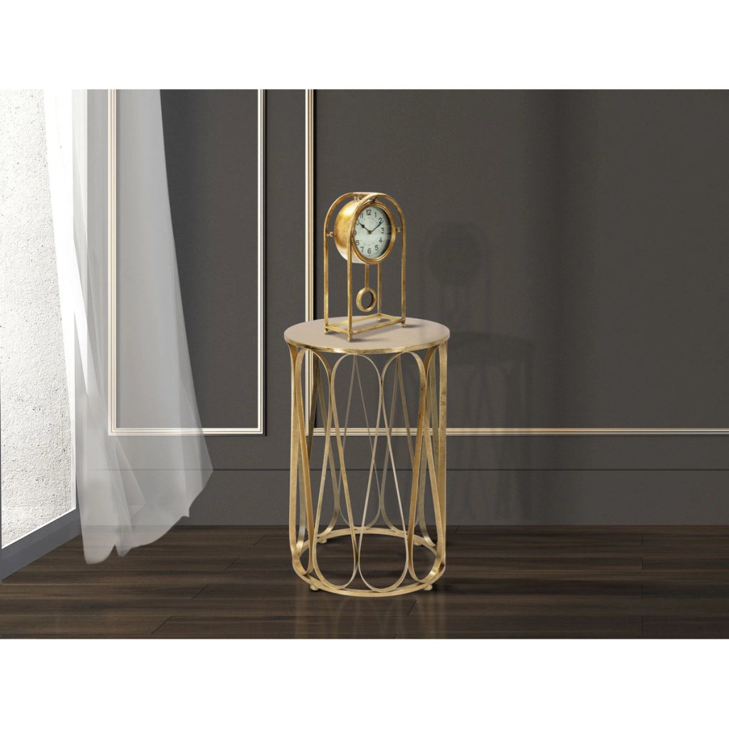 Tavolino VKH520, Oro, Metallo, 37x37x58 cm