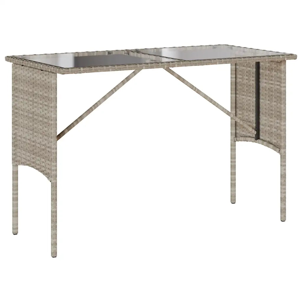Set Pranzo da Giardino 3pz con Cuscini Grigio Chiaro Polyrattan