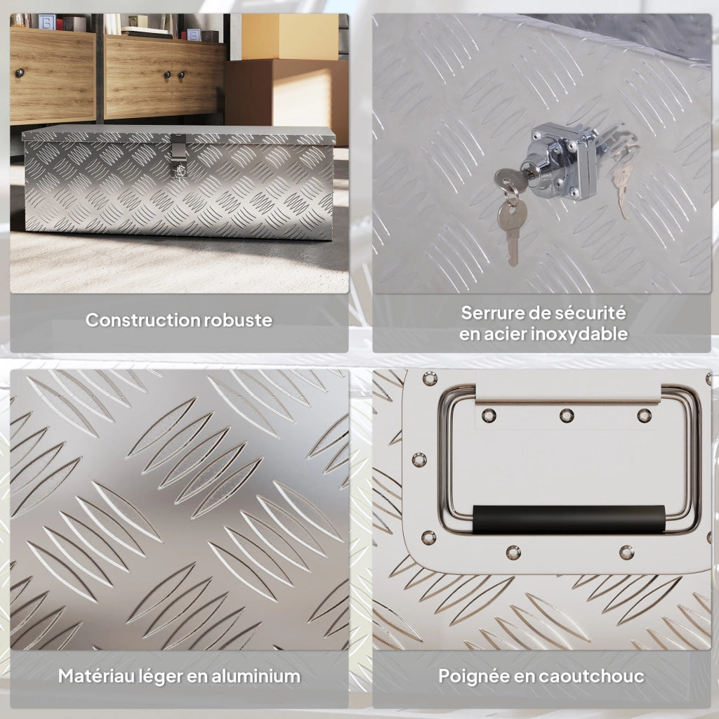 Cassetta attrezzi ¨C Zephmum ¨C Aluminio grigio 76x33x25 cm