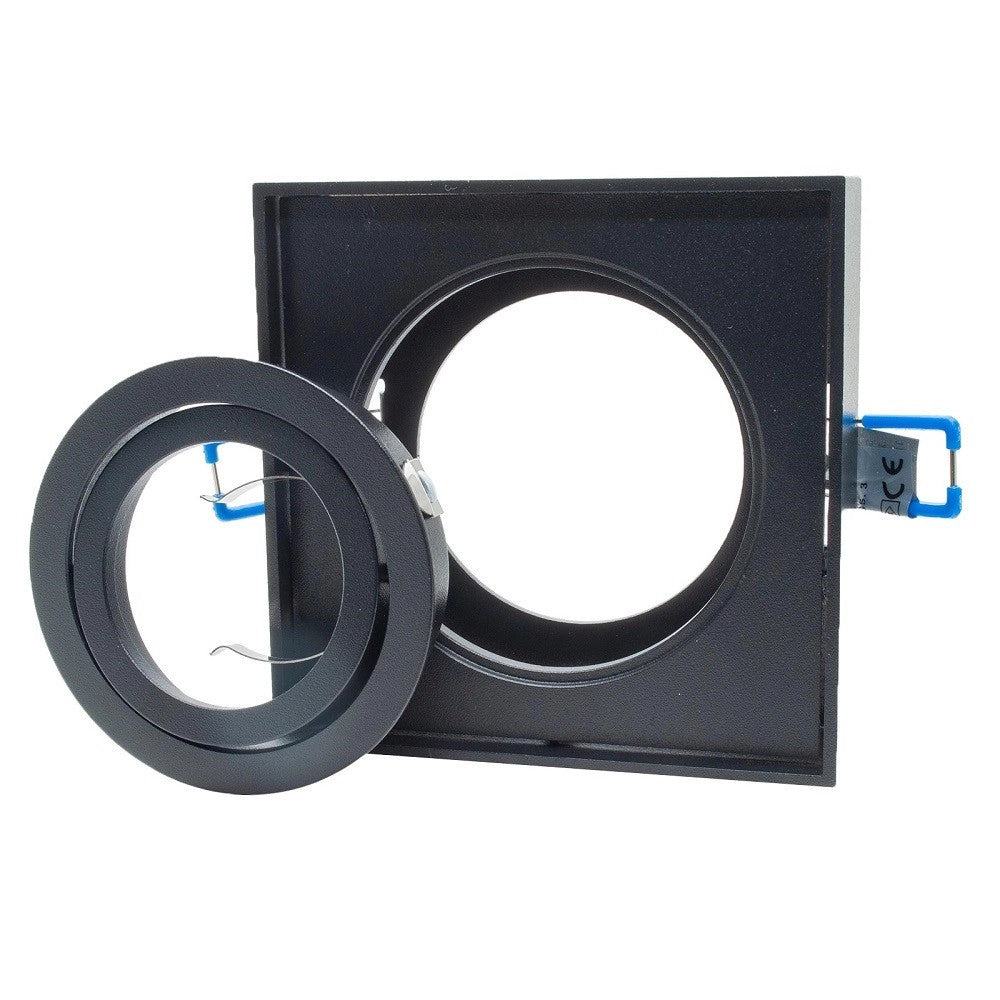 Trade Shop - Portafaretto Quadrato Orientabile Incasso Esterno 85mm Luce Lampade Led Gu10 Gu5.3 -