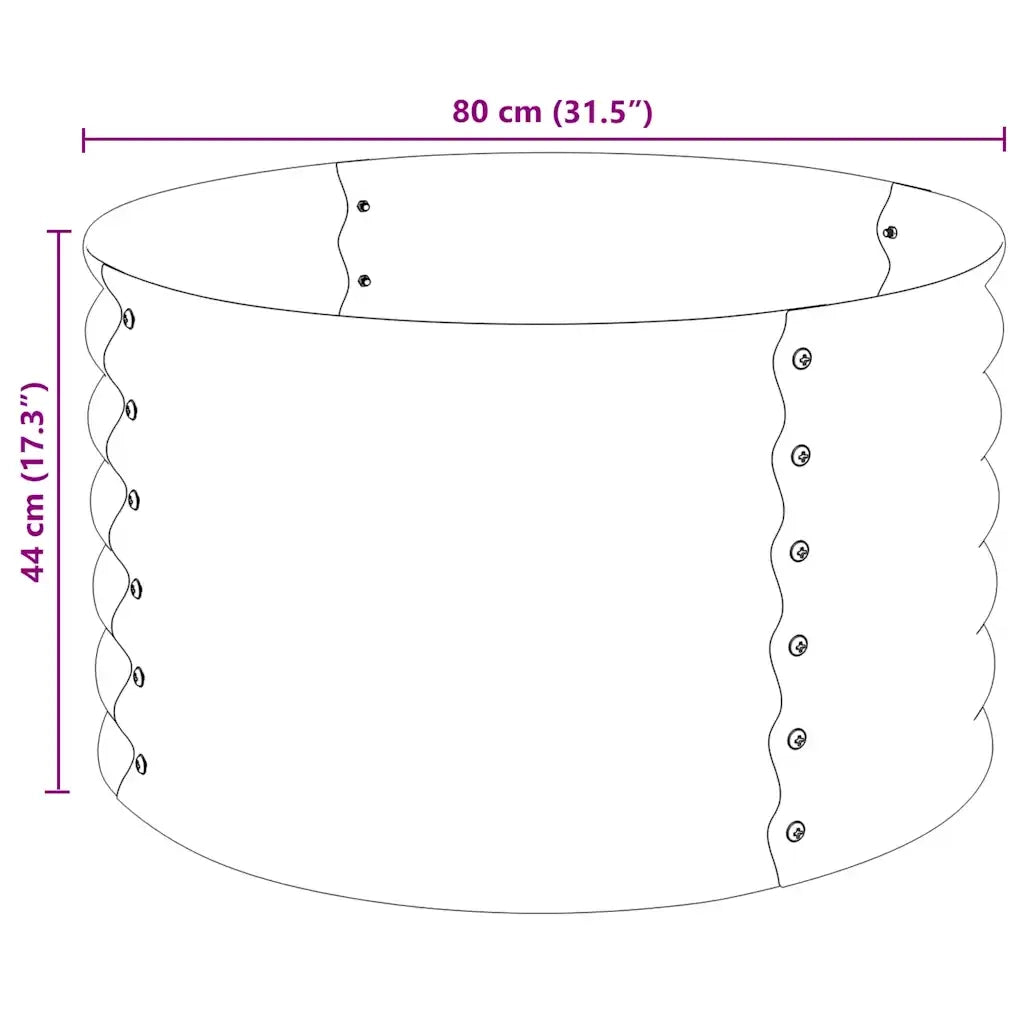 Letto Rialzato Giardino 80x80x44 cm in Acciaio Zincato Argento 45520