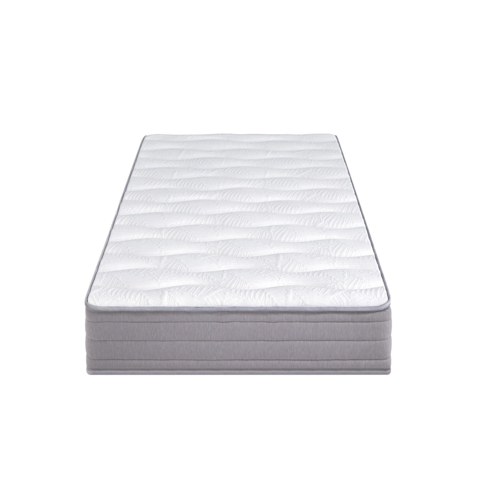 Letto imbottito 90x200 cm grigio con LED, USB e materasso