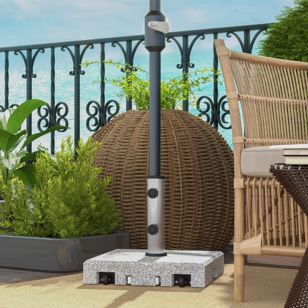 Base per ombrelloni in granito con ruote ¨C zephmum ¨C 28 kg, per pali 32/38/48mm, grigio