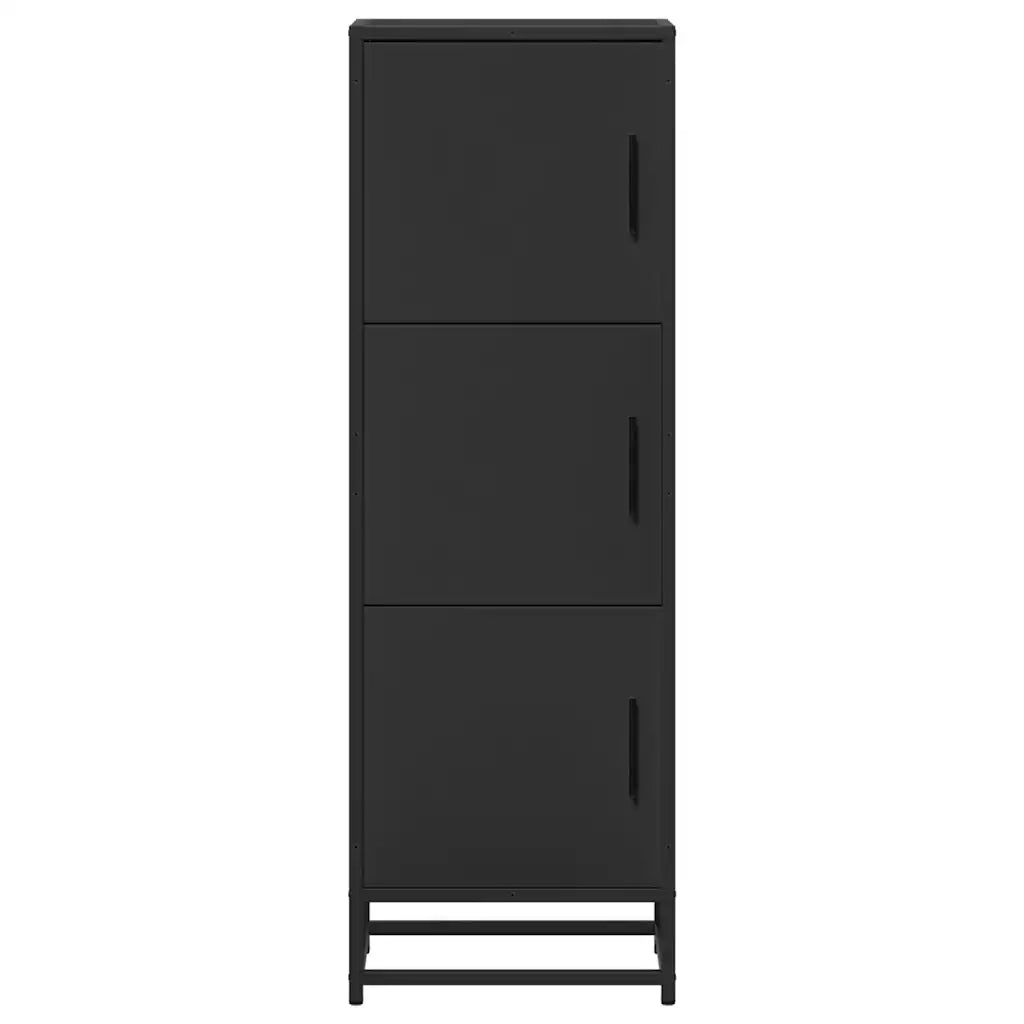 Credenza Nera 35,5x35x106,5 cm Legno Multistrato Metallo 849064