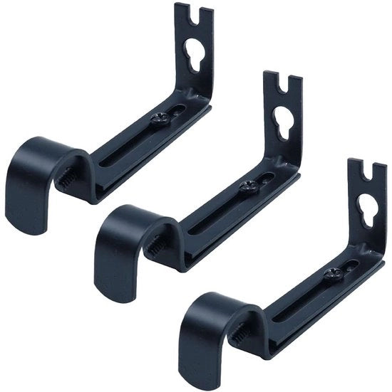Set di sostegni per tende in acciaio massivo - 3 pezzi - Installazione facile - Finitura di alta qualità - Sostegni per tende adattabili