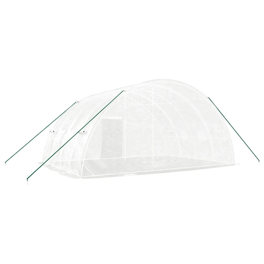 Serra con struttura in acciaio bianca 24 m² 6x4x2,85 m 3188116