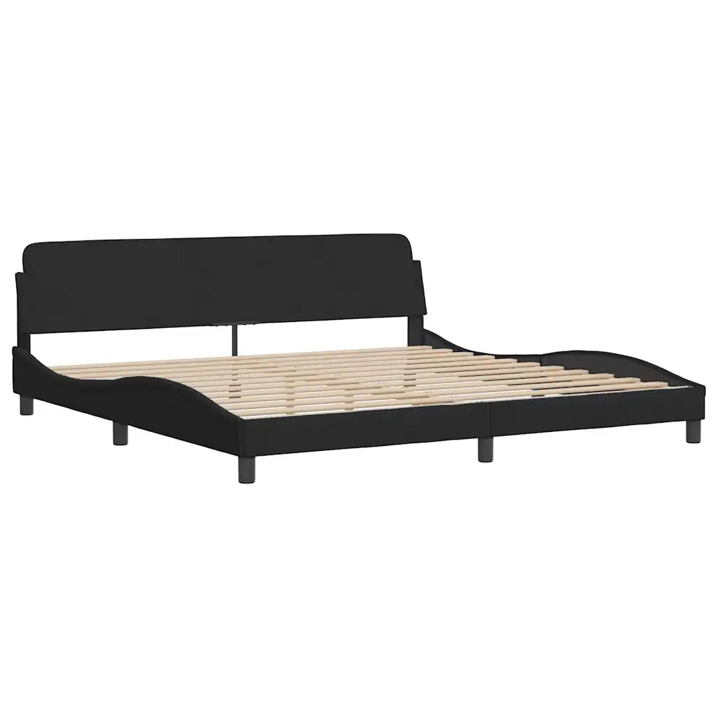 Giroletto senza Materasso Hanko Nero 200x200 cm in Velluto 3207869