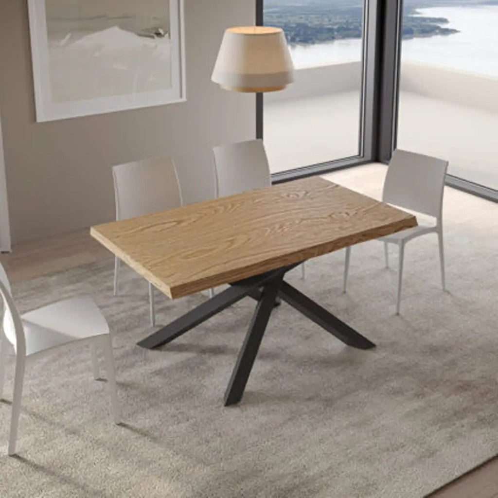 Tavolo fisso 140x90 cm Versalux rovere scortecciato gambe antracite