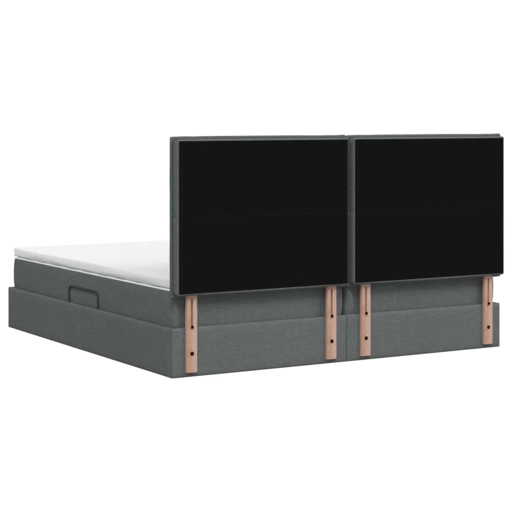 Letto con contenitore e materasso Grigio Scuro 200 x 200 cm 3459463