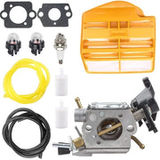 Carburatore di Ricambio per Husqvarna 445/450 - Jonsered CS2245 S II - Incluso Filtro d'Aria/Gomme - Filtro Carburante/Spia di Accensione - 2ft Filtro Carburante - Compatibile con McCulloch CS450 - Motore