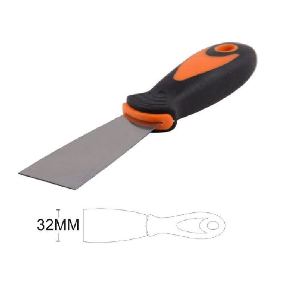 Trade Shop - Spatola Per Pareti Acciaio 32 Mm 1.5" Ferramenta Con Maniglia Antiscivolo 90417 -