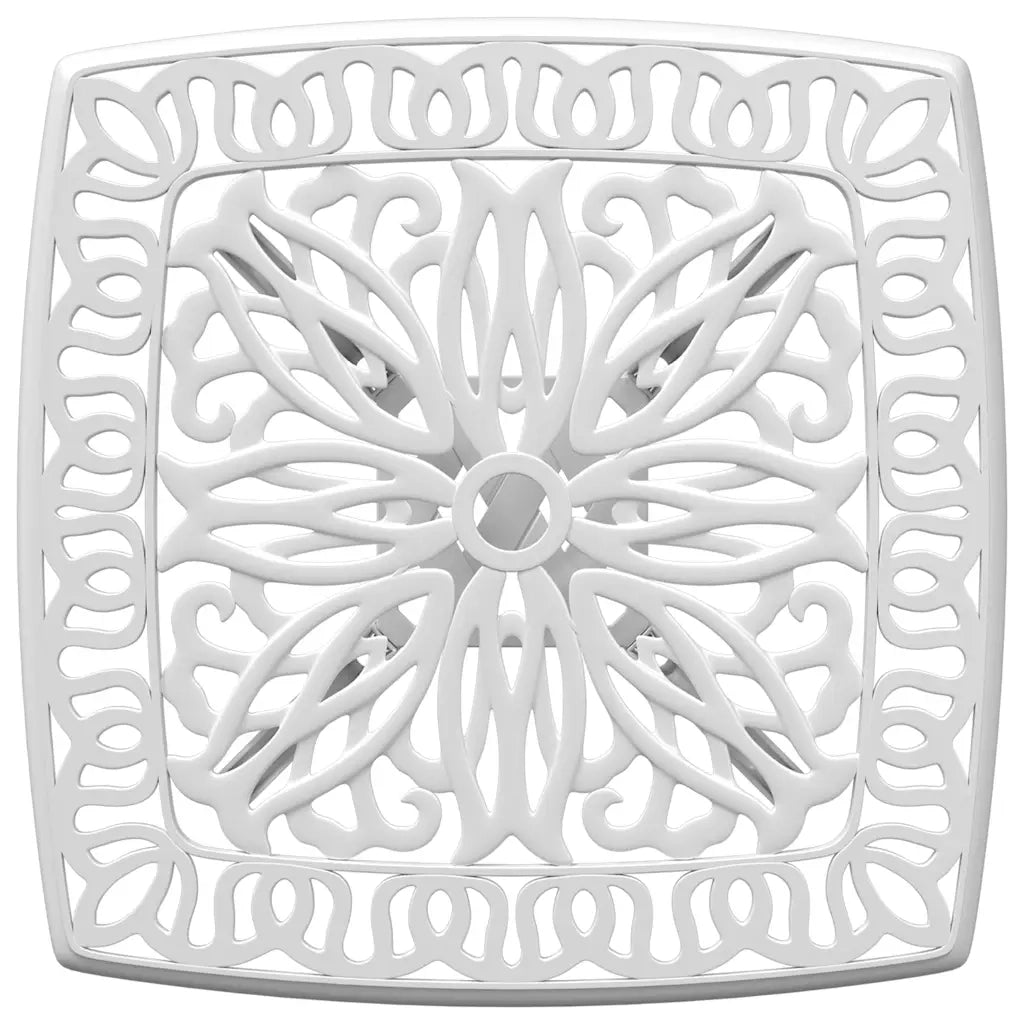Tavolo da Giardino | Tavolino da esterno Bianco 53x53x53 cm in Alluminio Pressofuso