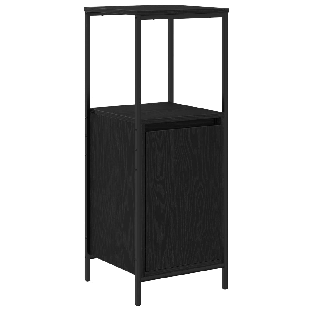 Set di mobili da bagno 5 pezzi in legno ingegnerizzato effetto rovere nero