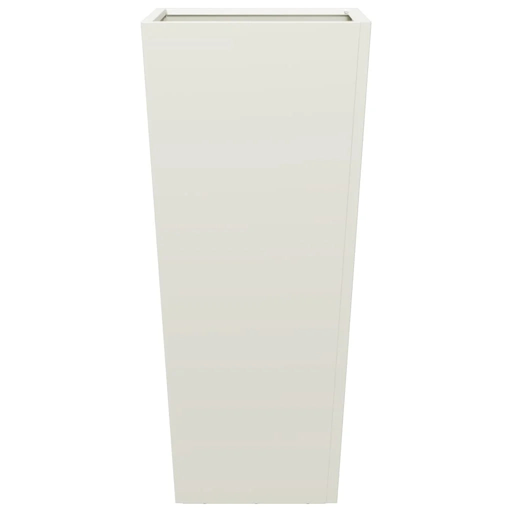 Fioriera rialzata per piante fiori terrazza giardino 35 x 35 x 75 cm acciaio bianco 02_0037512