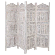 Separè in legno bianco artigianale 50(x4) x 2,5x180h cm