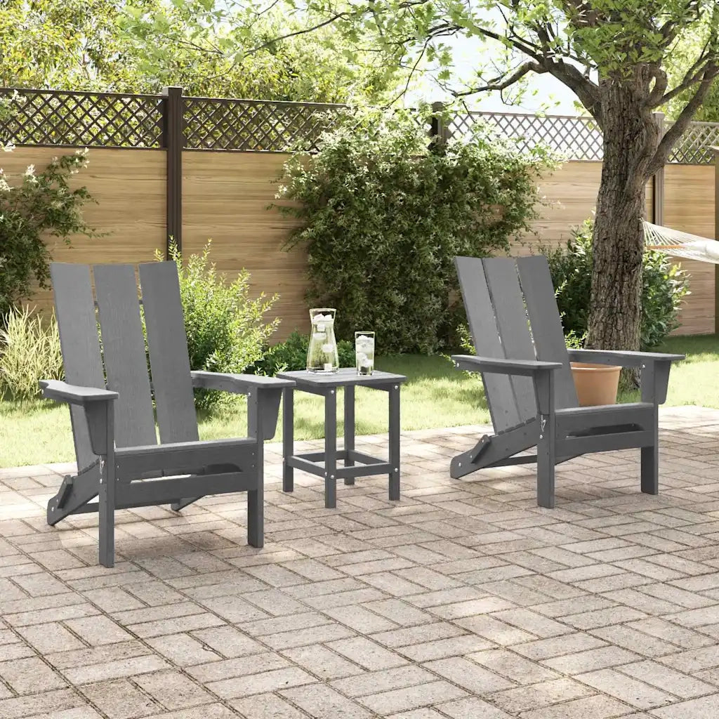Sedia da Giardino 3 pz | Sedie da Esterno Grigio chiaro 80.5 x 74.5 x 92 cm