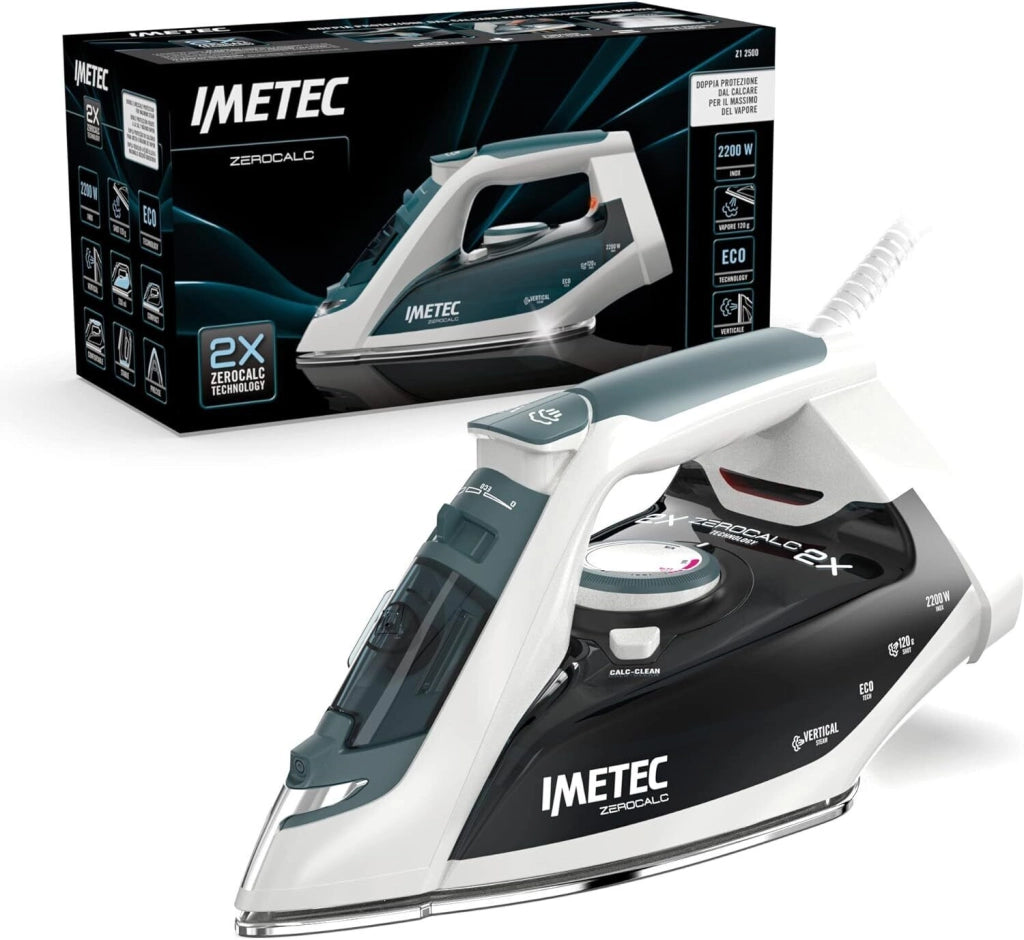 Imetec ZeroCalc Z1 2500 Ferro da Stiro a Vapore 250 ml 2200 W Colpo di Vapore 120g