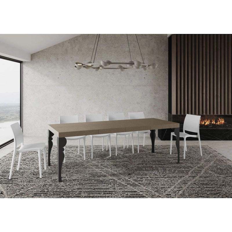 Tavolo allungabile 120/380x90 cm Paxon Premium telaio Antracite - Tortora