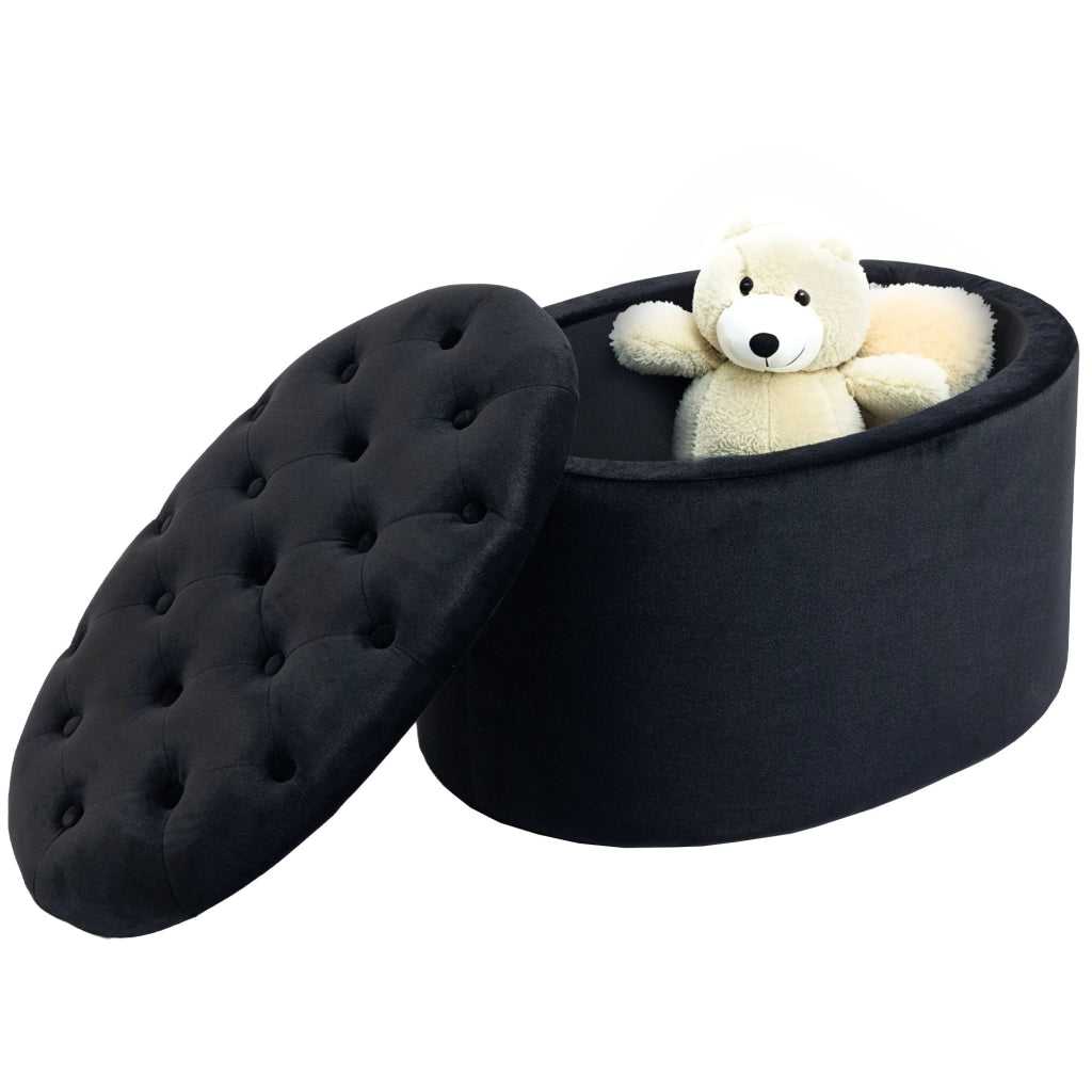 Divano 2 posti imbottito con cassetti ¨C Minimal ¨C nero 71x52x42 cm