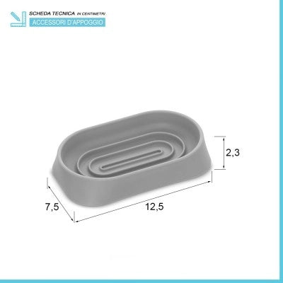 Set 3 pezzi accessori bagno grigio in abs Tender