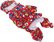 Impermeabile Cappotto per Cani - Cappotto per Cani con Cappuccio - Disegno Riflettente - 4 Zampe - Tasca Porta Comfort - Adatto per la Maggiore Parte dei Cani