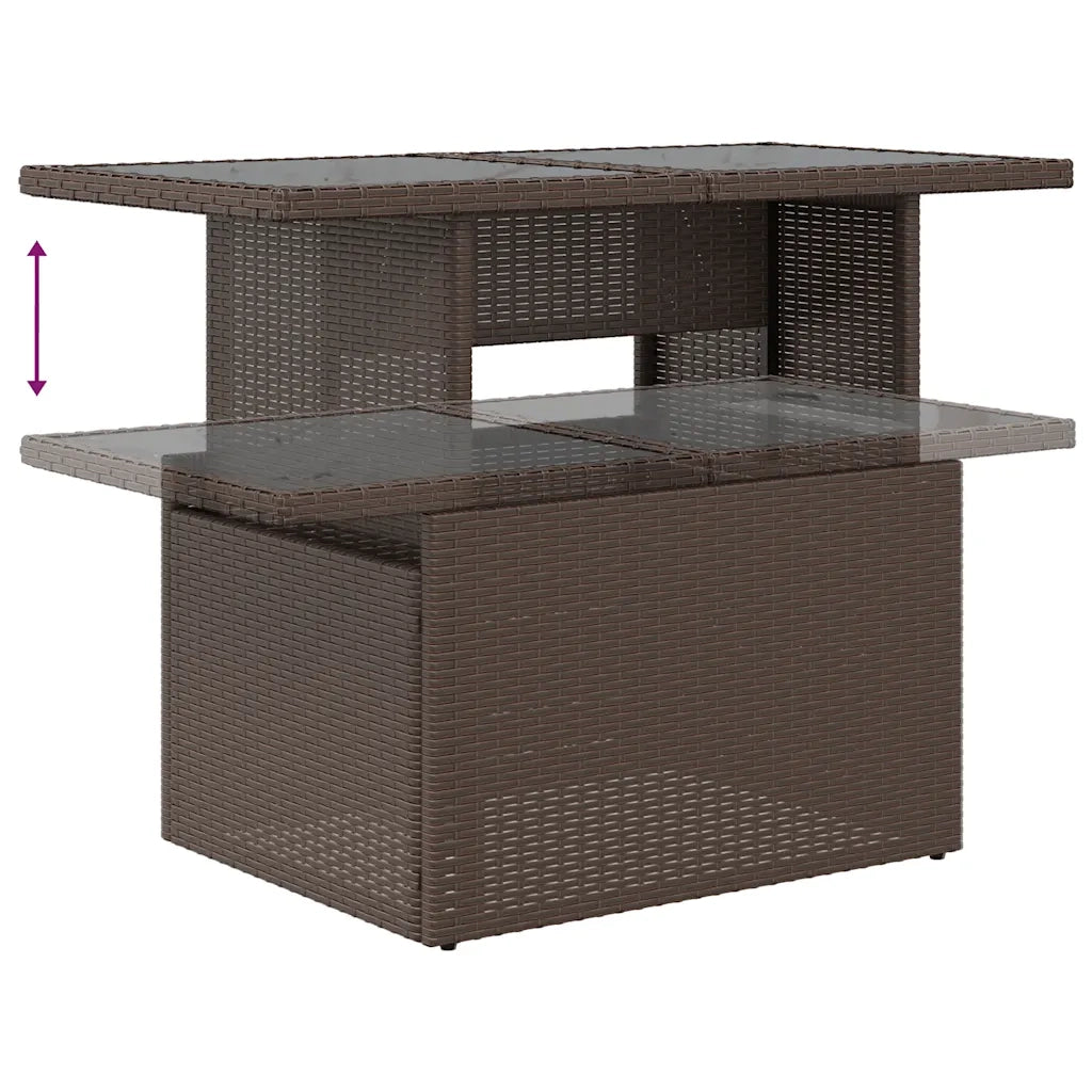 Set Divano Giardino 6 pz con Cuscini Marrone Polyrattan Acacia