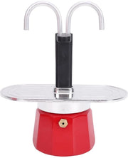 Caffettiera portatile con doppio beccuccio - 2 tazze - Alluminio - 100 ml - Ideale per viaggi - Facile da pulire