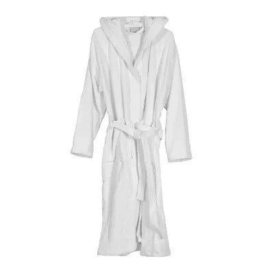 Accappatoio bianco 100% cotone taglia M con tasche cappuccio e cintura