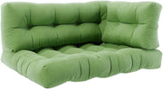 Set di cuscini per pallet "Flocken", Verde, 120 x 80 cm 3 parti, per l’imbottitura di sedute e schienali su pallet europallet