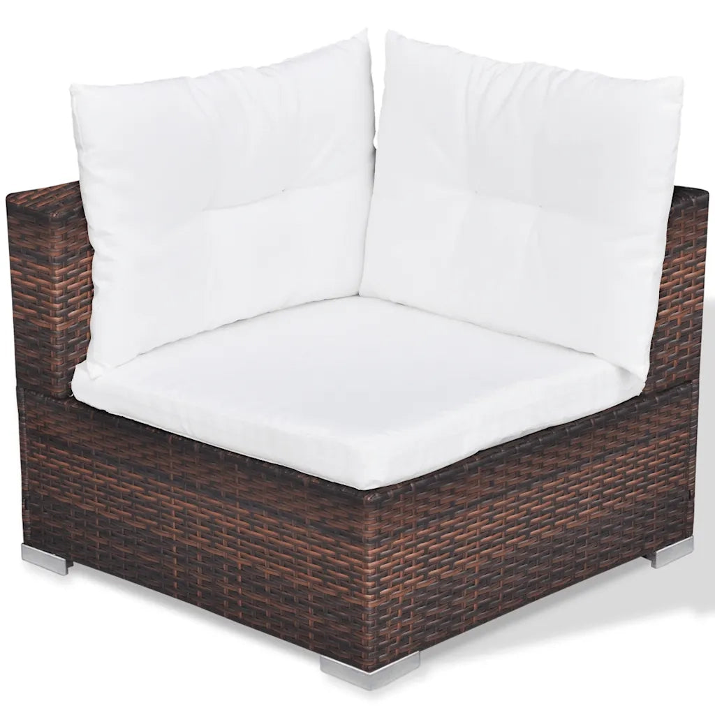 Set Divani da Giardino 10 pz con Cuscini in Polyrattan Marrone cod mxl 39740